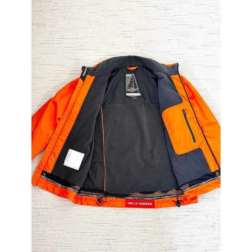 HELLY HANSEN Mens Crew Midlayer Jacket M Orange Sailing Gorpcore Outdoors Iconic